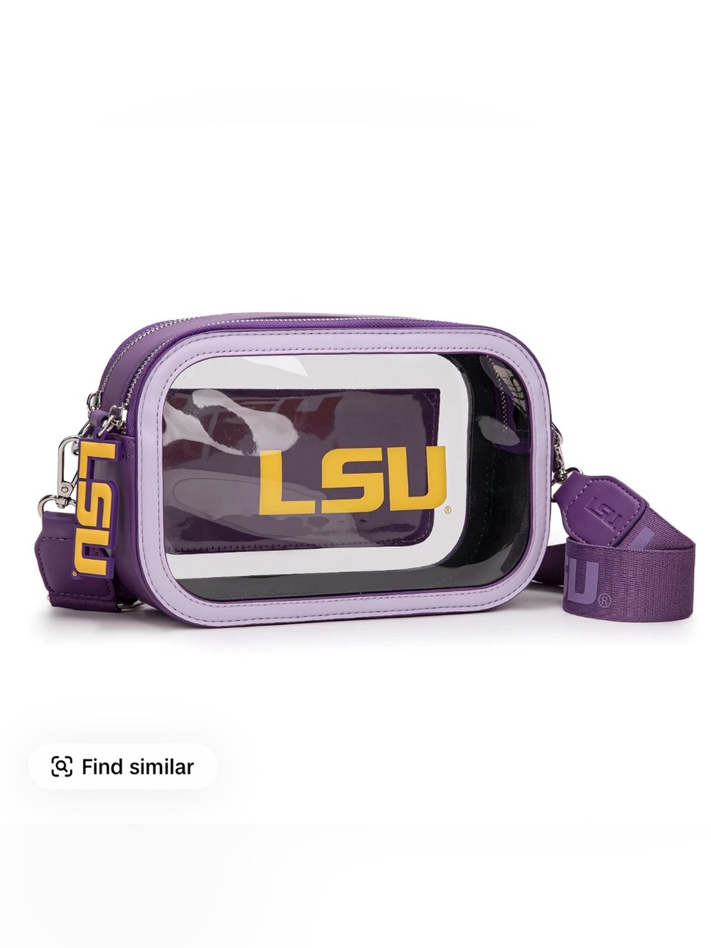 NCAA Officially Licensed Clear Bag Stadium Approved Crossbody Bag LSU Tigers